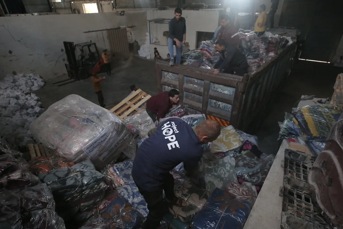 relief loaded onto truck