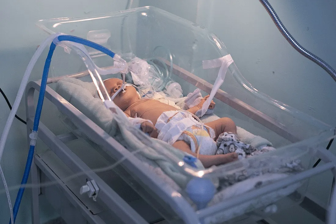 newborn baby inside NICU