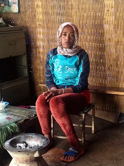 woman sitting in home