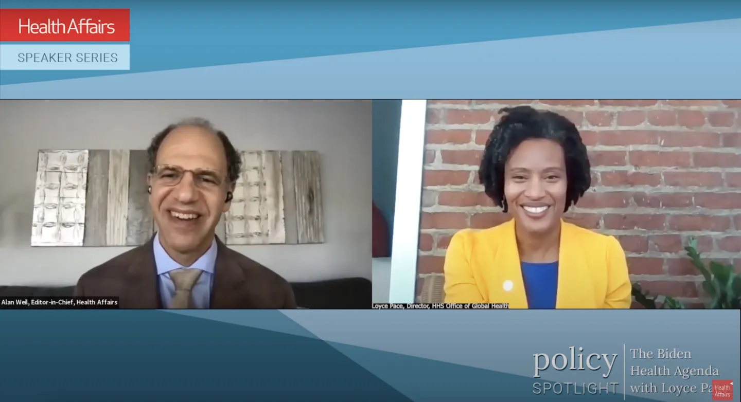 screenshot of video chat between Alan Weil and Loyce Pace