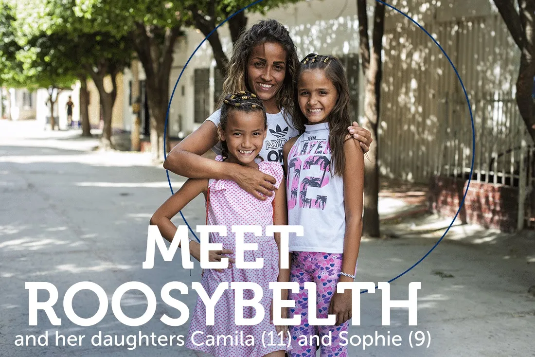 A mother with her two daughters